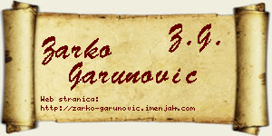 Žarko Garunović vizit kartica